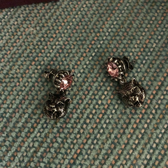 Gucci Jewelry | PINK Crystal Tiger Earrings, (One Size), New | - Picture 3 of 6